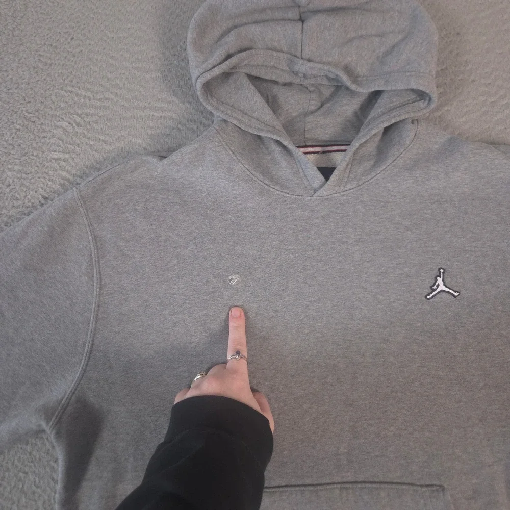 Jordan Hoodie Mens Medium Gray Nike Essentials Heather Fleece Jumpman Pullover